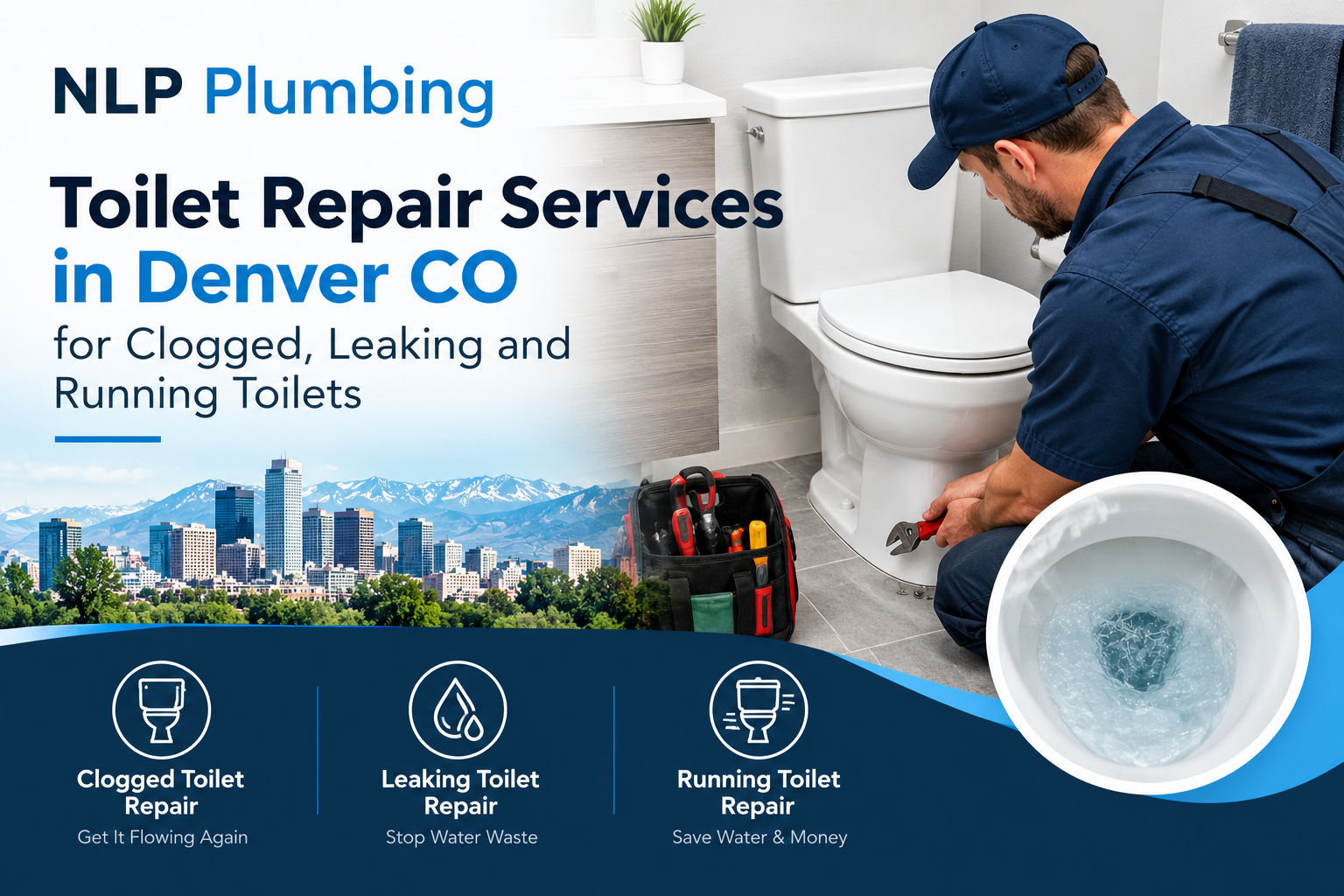 Toilet Repair Services in Denver CO for Clogged, Leaking and Running Toilets